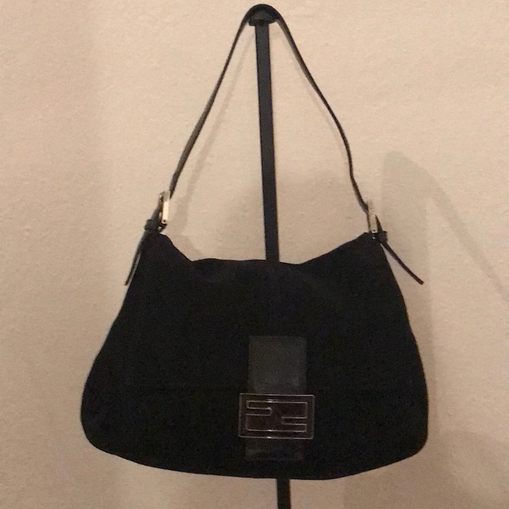 Black Suede Fendi Baguette